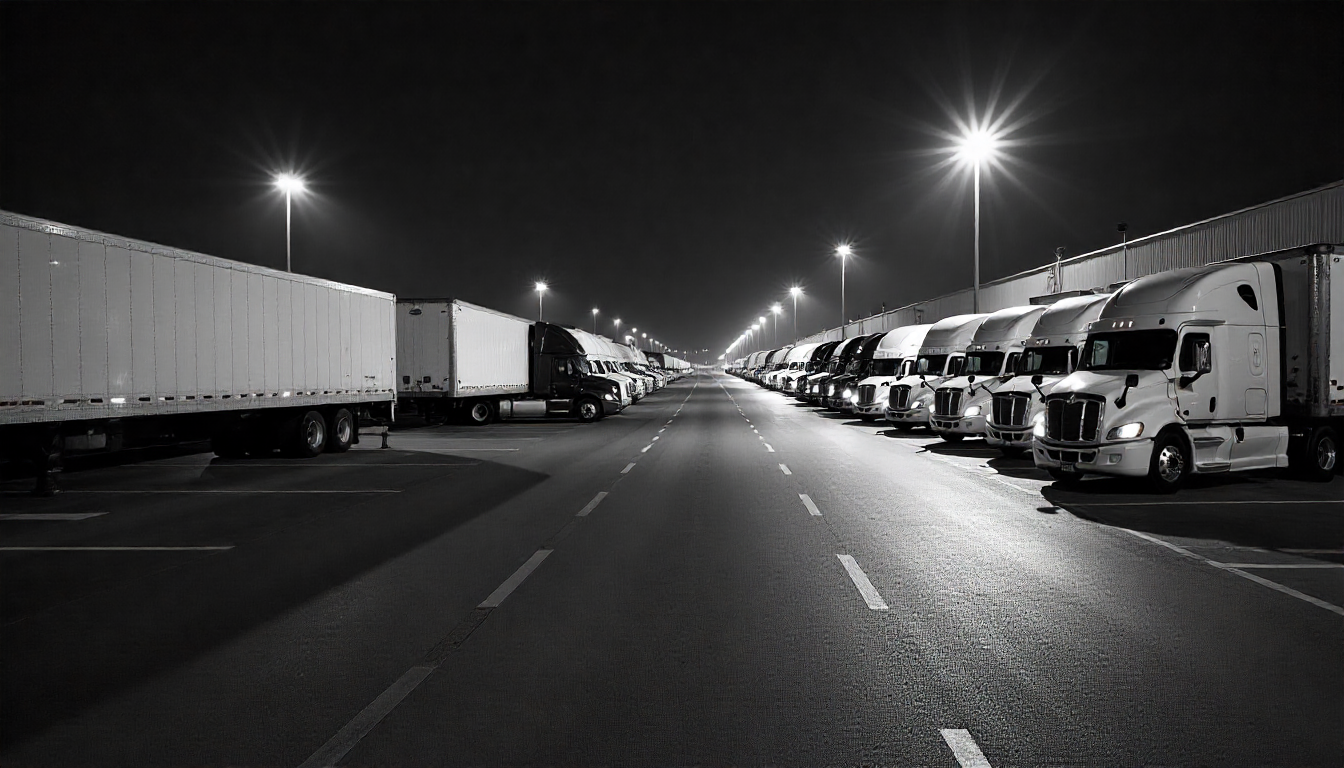 Daily vs overnight truck parking in Atlanta showing secure spaces for short-term daytime stops and overnight rest areas for trucks and semi trucks.