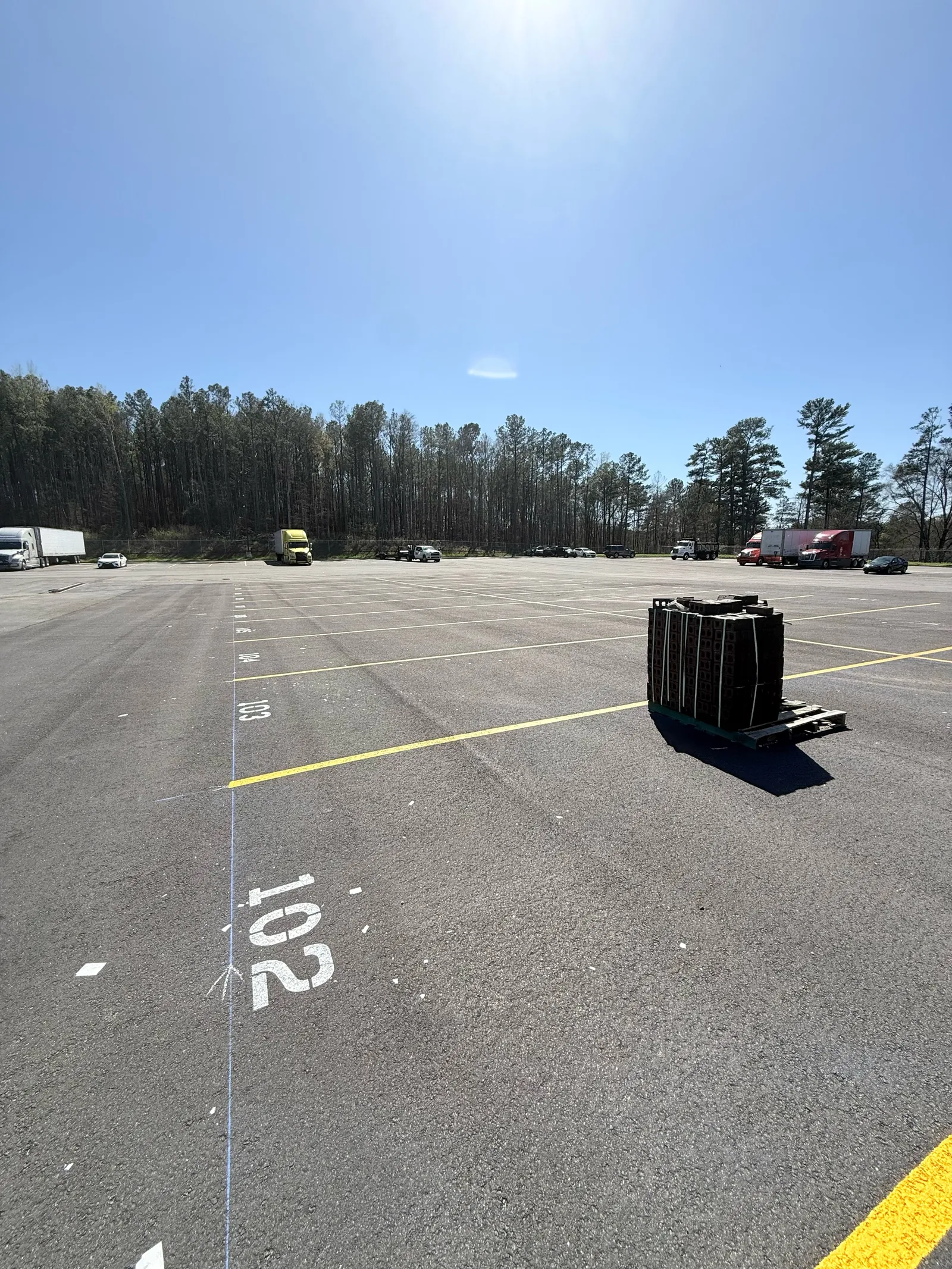 numbered semi truck parking spaces Ellenwood
